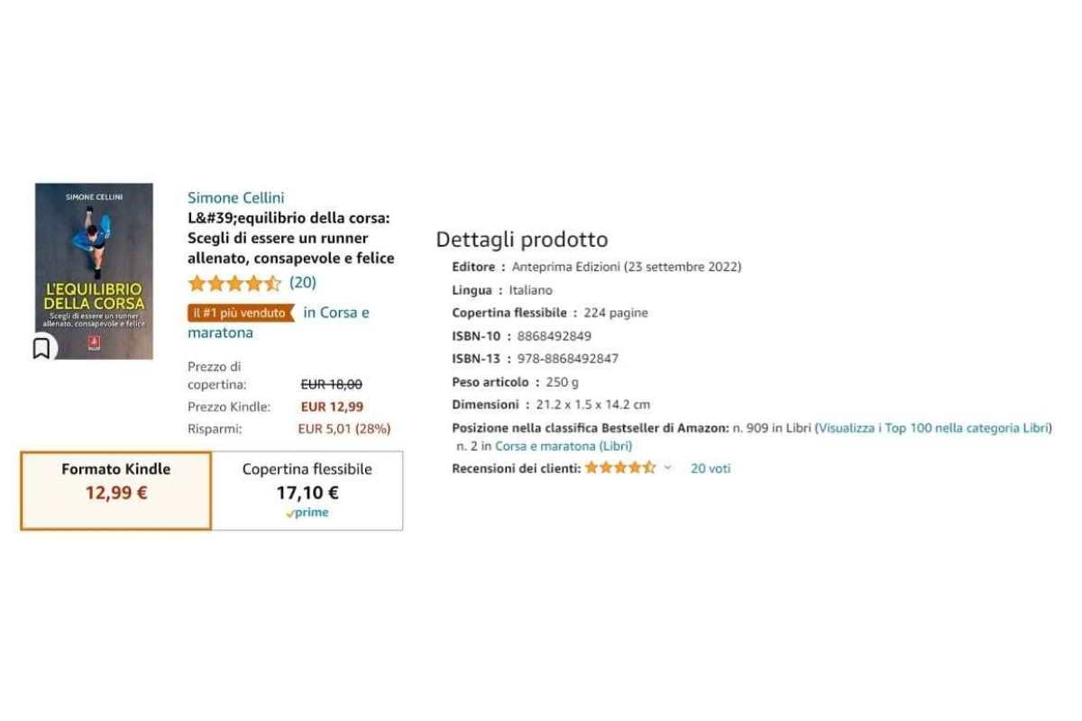 Equilibrio della corsa in cima su Amazon Libro migliore di corsa