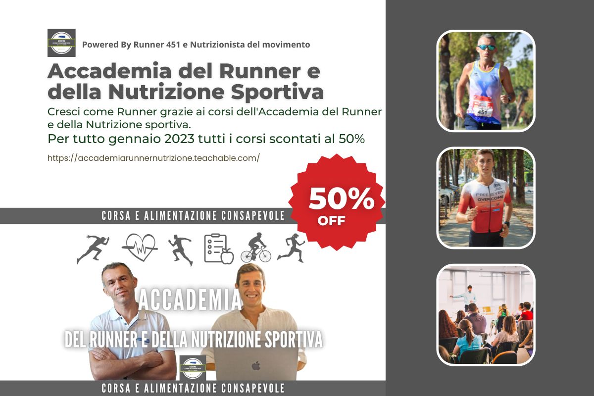 sconto 50% corsi di running